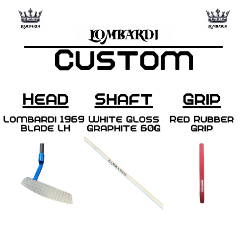 Lombardi Golf Custom Blue 1969 Double Wide Blade Left Hand Golf Putter