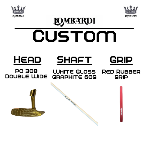 Putter de golf de hoja doble ancha Lombardi Golf Custom Gold PC-308