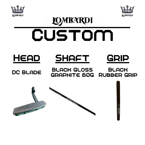 Putter de golf con hoja DC personalizada en color plateado de Lombardi Golf