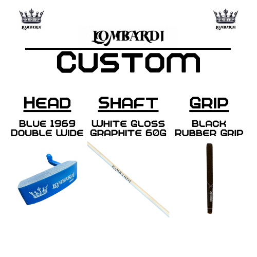 Putter de golf Lombardi Golf Custom Blue 1969 de hoja doble y ancha