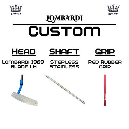 Lombardi Golf Custom Blue 1969 Double Wide Blade Left Hand Golf Putter
