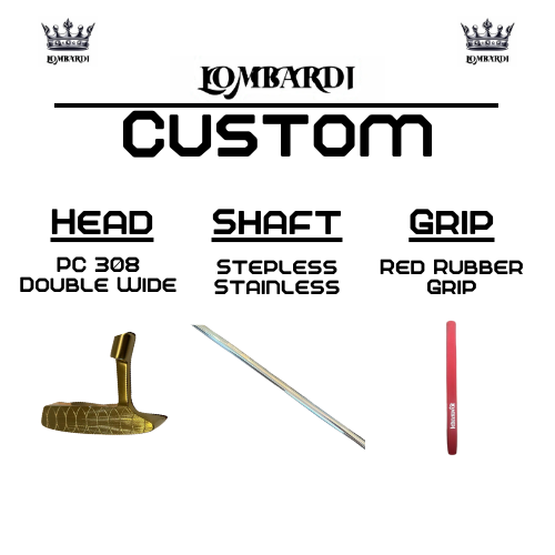 Putter de golf de hoja doble ancha Lombardi Golf Custom Gold PC-308
