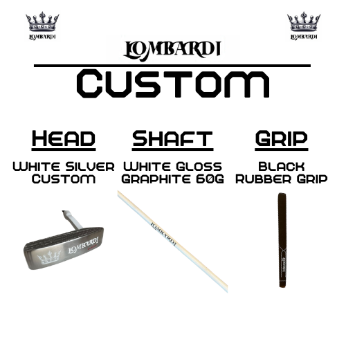 Putter de golf con hoja DC personalizada en color plateado de Lombardi Golf