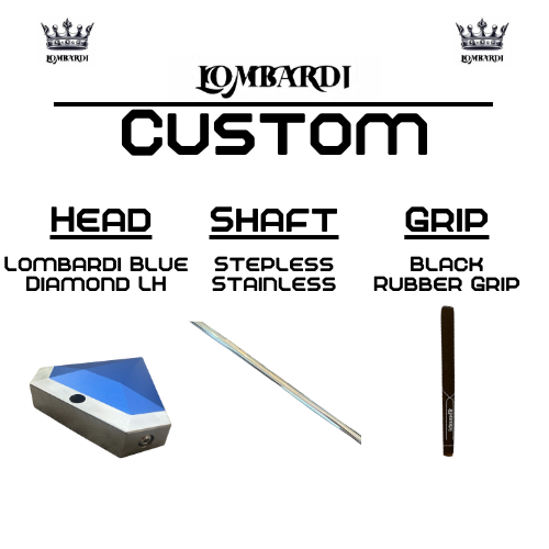 Lombardi Golf Custom Blue Diamond Left Hand Mallet Golf Putter