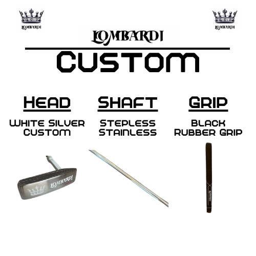 Putter de golf con hoja DC personalizada en color plateado de Lombardi Golf