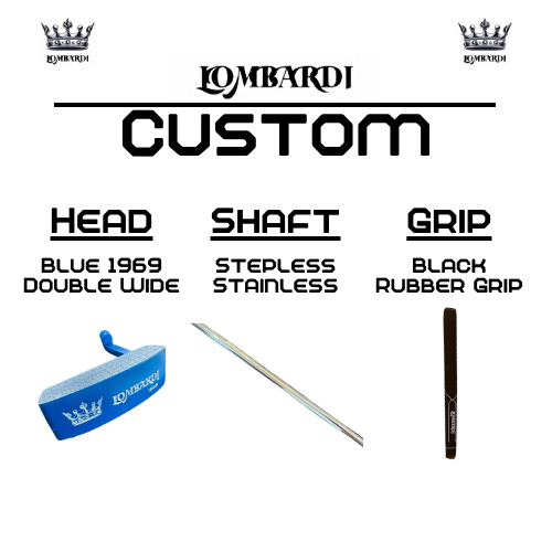 Putter de golf Lombardi Golf Custom Blue 1969 de hoja doble y ancha