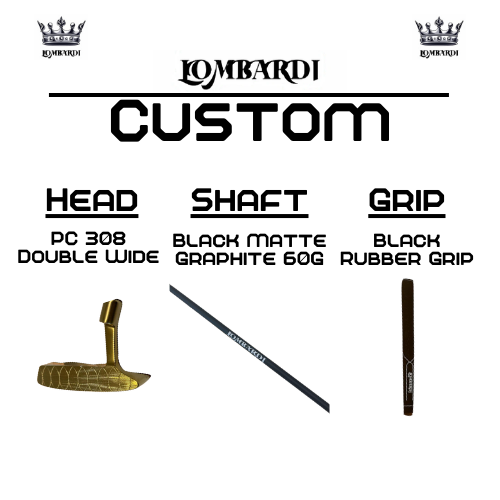 Putter de golf de hoja doble ancha Lombardi Golf Custom Gold PC-308
