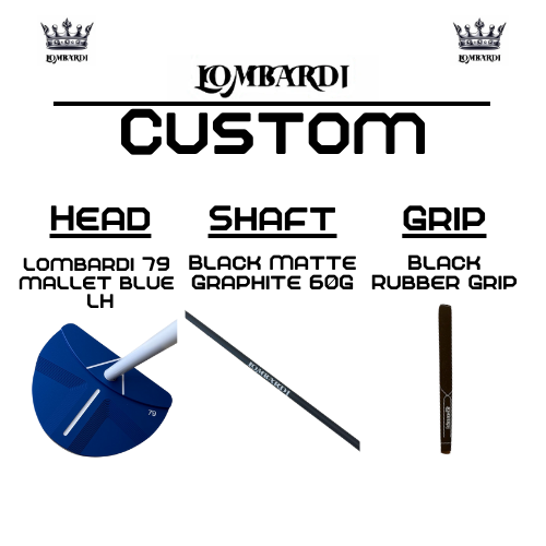 Lombardi Golf Custom Blue 79 Left-Handed Mallet Golf Putter
