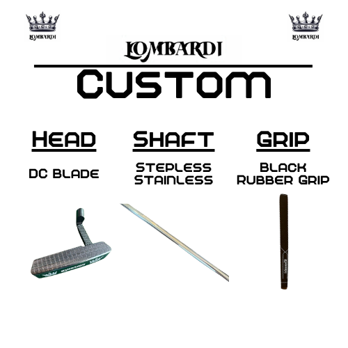 Putter de golf con hoja DC personalizada en color plateado de Lombardi Golf