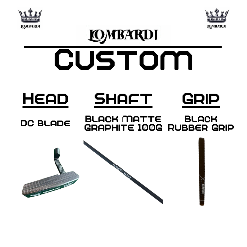 Putter de golf con hoja DC personalizada en color plateado de Lombardi Golf