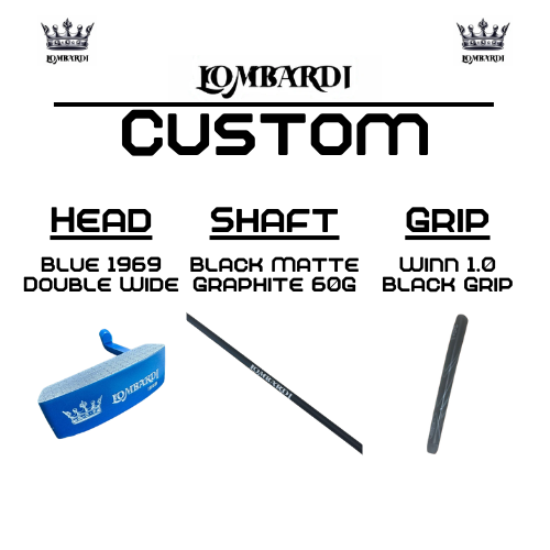 Putter de golf Lombardi Golf Custom Blue 1969 de hoja doble y ancha