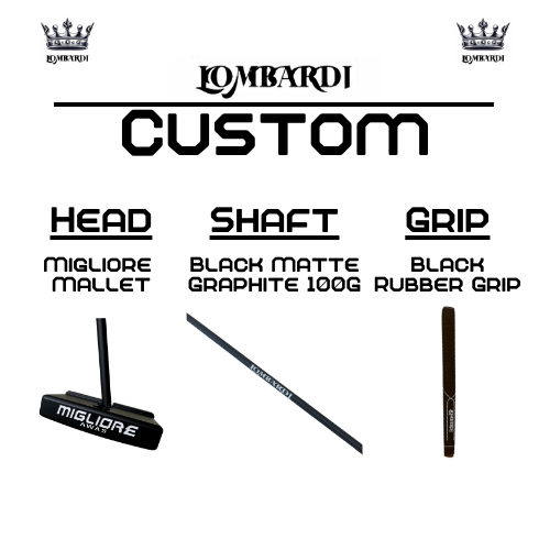 Lombardi Golf Custom Black Migliore Mallet Golf Putter