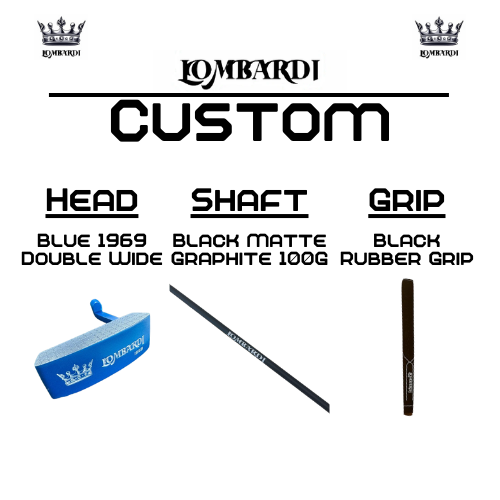 Putter de golf Lombardi Golf Custom Blue 1969 de hoja doble y ancha