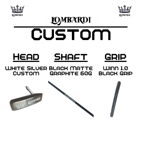Putter de golf con hoja DC personalizada en color plateado de Lombardi Golf