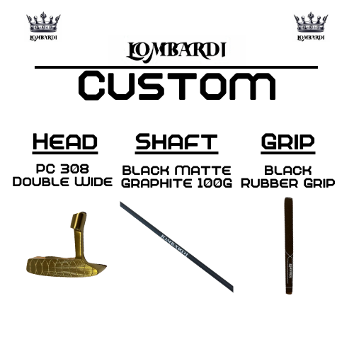 Putter de golf de hoja doble ancha Lombardi Golf Custom Gold PC-308