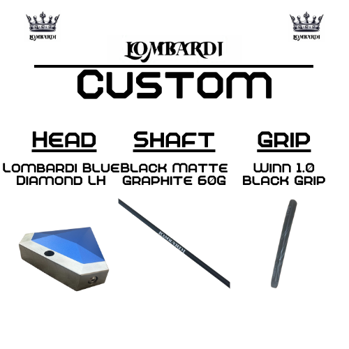 Lombardi Golf Custom Blue Diamond Left Hand Mallet Golf Putter