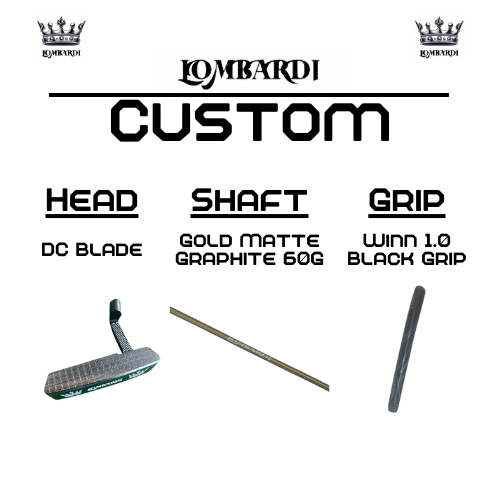 Putter de golf con hoja DC personalizada en color plateado de Lombardi Golf