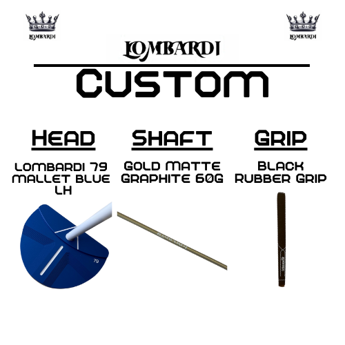 Lombardi Golf Custom Blue 79 Left-Handed Mallet Golf Putter