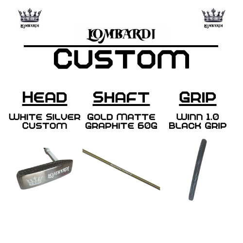 Putter de golf con hoja DC personalizada en color plateado de Lombardi Golf
