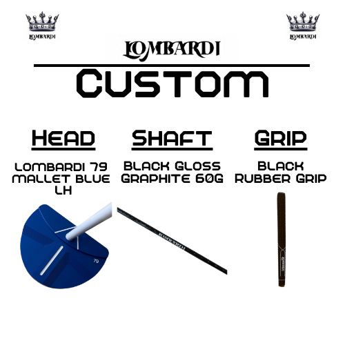 Lombardi Golf Custom Blue 79 Left-Handed Mallet Golf Putter