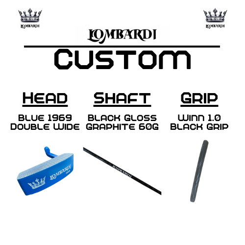 Putter de golf Lombardi Golf Custom Blue 1969 de hoja doble y ancha