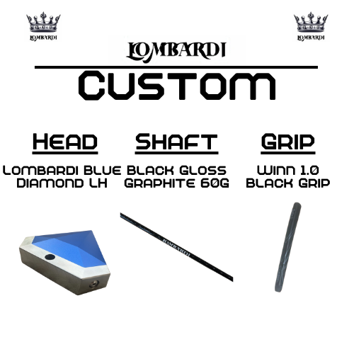 Lombardi Golf Custom Blue Diamond Left Hand Mallet Golf Putter