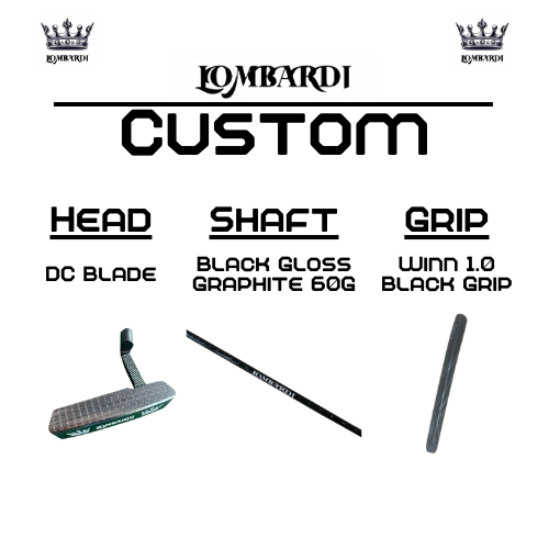 Putter de golf con hoja DC personalizada en color plateado de Lombardi Golf