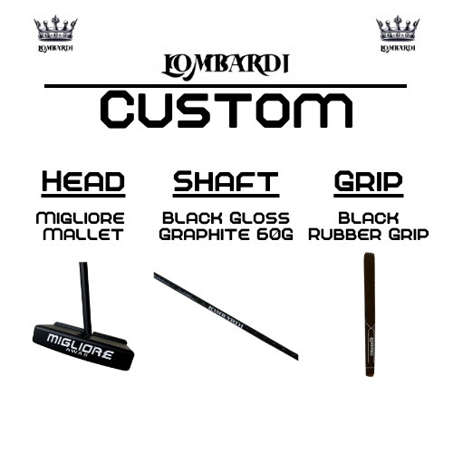 Lombardi Golf Custom Black Migliore Mallet Golf Putter