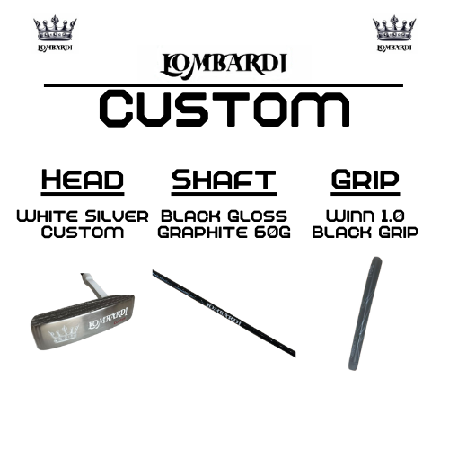 Putter de golf con hoja DC personalizada en color plateado de Lombardi Golf