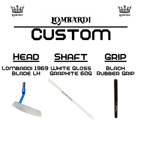 Lombardi Golf Custom Blue 1969 Double Wide Blade Left Hand Golf Putter