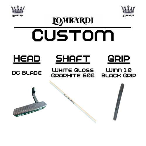 Putter de golf con hoja DC personalizada en color plateado de Lombardi Golf