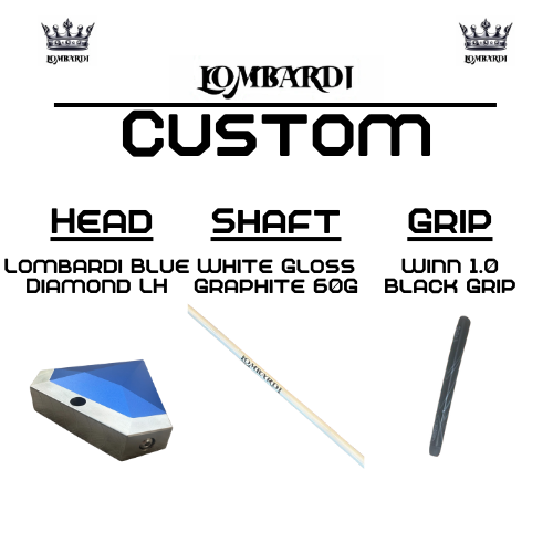 Lombardi Golf Custom Blue Diamond Left Hand Mallet Golf Putter