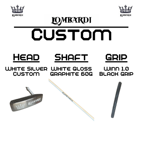 Putter de golf con hoja DC personalizada en color plateado de Lombardi Golf