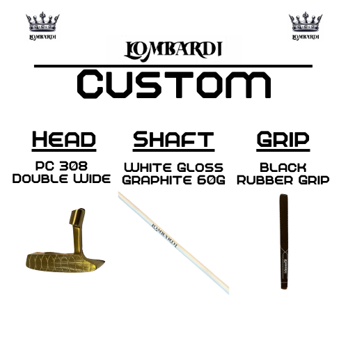 Putter de golf de hoja doble ancha Lombardi Golf Custom Gold PC-308