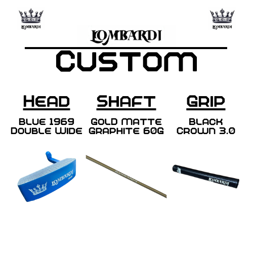 Putter de golf Lombardi Golf Custom Blue 1969 de hoja doble y ancha