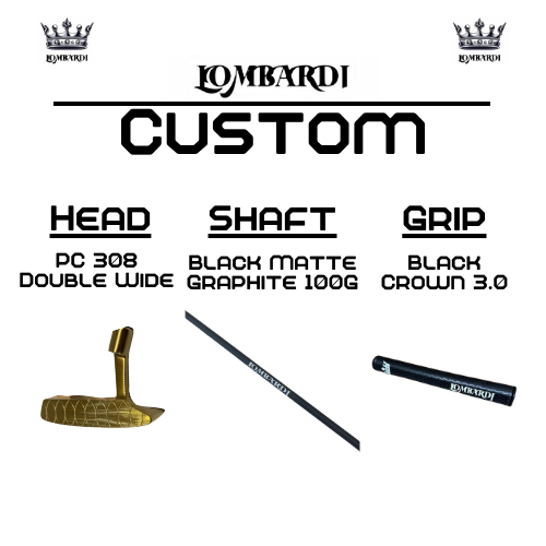 Putter de golf de hoja doble ancha Lombardi Golf Custom Gold PC-308