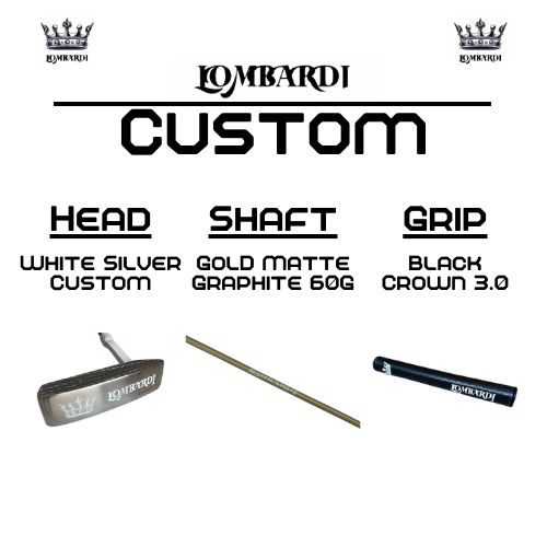 Putter de golf con hoja DC personalizada en color plateado de Lombardi Golf
