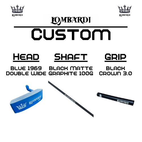 Putter de golf Lombardi Golf Custom Blue 1969 de hoja doble y ancha
