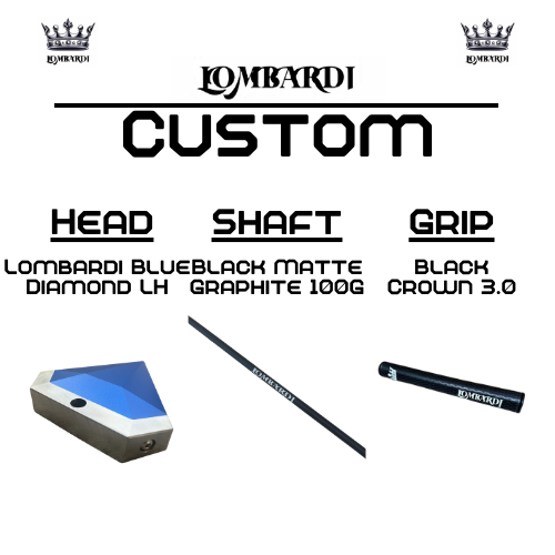 Lombardi Golf Custom Blue Diamond Left Hand Mallet Golf Putter