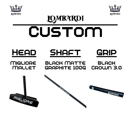 Lombardi Golf Custom Black Migliore Mallet Golf Putter
