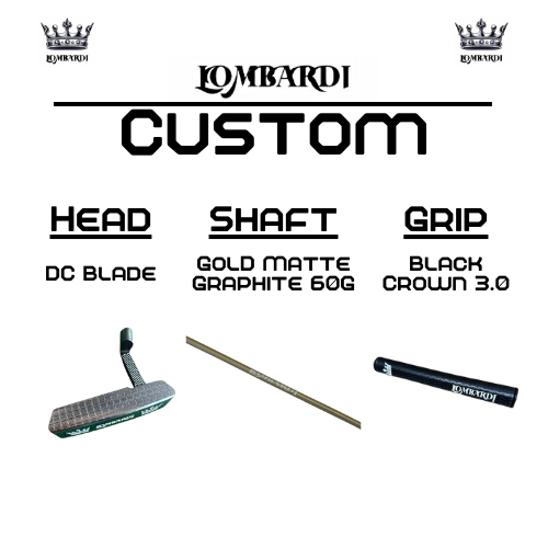 Putter de golf con hoja DC personalizada en color plateado de Lombardi Golf