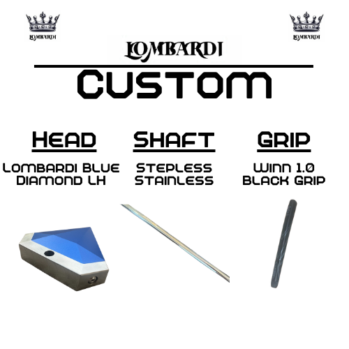Lombardi Golf Custom Blue Diamond Left Hand Mallet Golf Putter