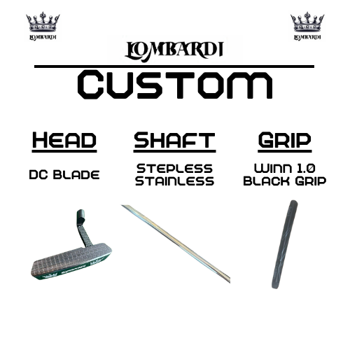 Putter de golf con hoja DC personalizada en color plateado de Lombardi Golf
