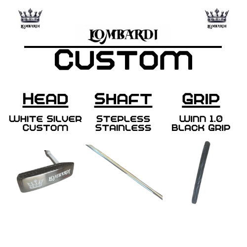 Putter de golf con hoja DC personalizada en color plateado de Lombardi Golf