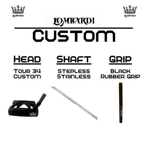Putter de golf Lombardi Golf Custom Tour 34 Mallet en color negro
