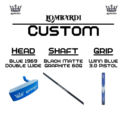 Putter de golf Lombardi Golf Custom Blue 1969 de hoja doble y ancha