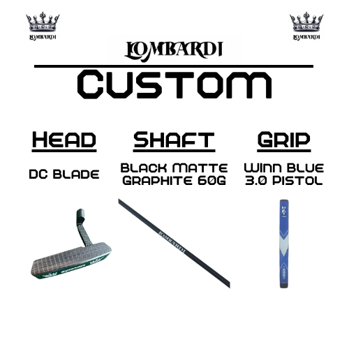 Putter de golf con hoja DC personalizada en color plateado de Lombardi Golf
