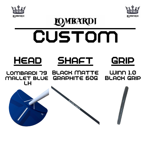 Lombardi Golf Custom Blue 79 Left-Handed Mallet Golf Putter