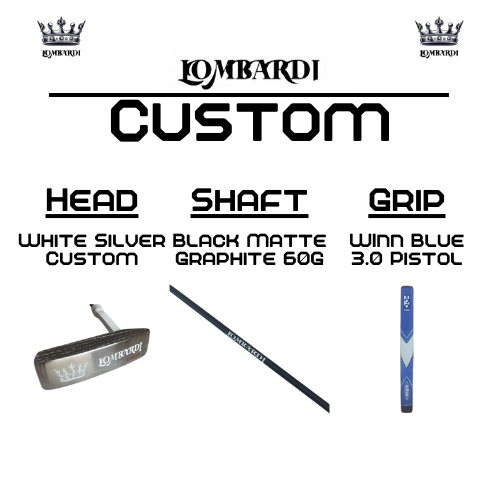Putter de golf con hoja DC personalizada en color plateado de Lombardi Golf