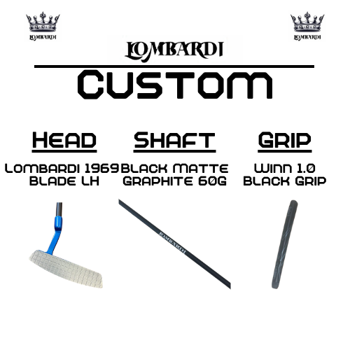 Lombardi Golf Custom Blue 1969 Double Wide Blade Left Hand Golf Putter